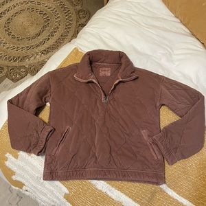 Quilted quarter zip